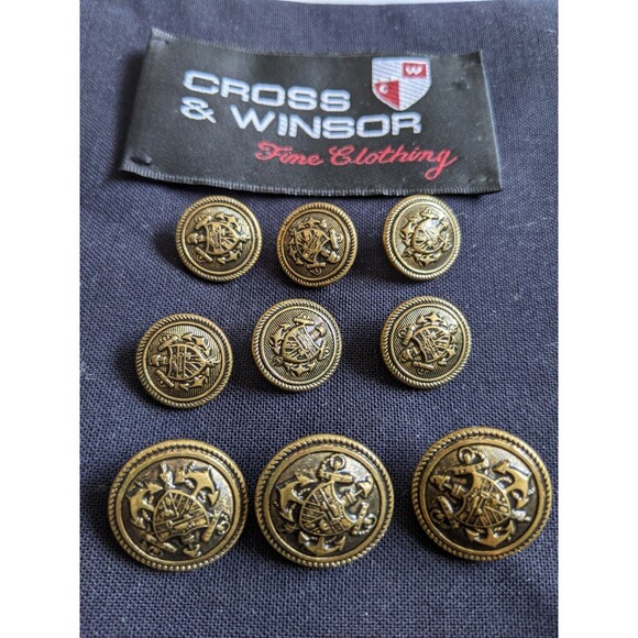 Waterbury shield 9 copper TWO-TONE Set 10 Blazer Suit Jacket Replacement Buttons - Picture 7 of 7